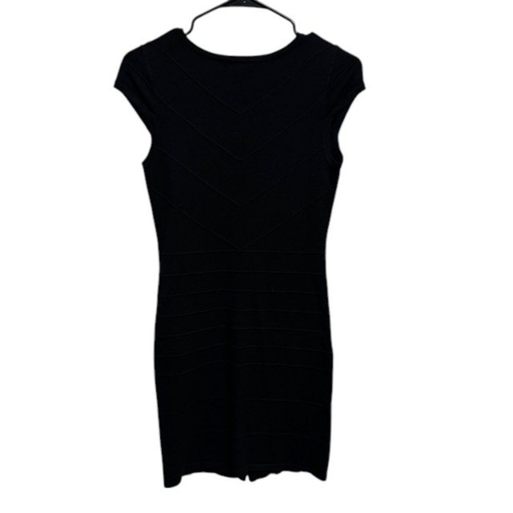 Guess Bodycon Dress Bandage Mini Full Zip Sleeveless Black Size Med - Picture 2 of 14